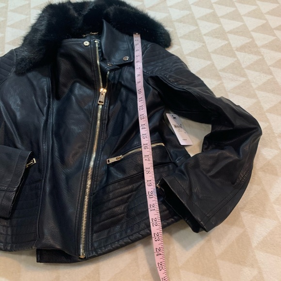 Guess Tasha jacket black faux leather moto - Picture 5 of 7